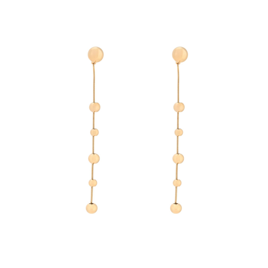 Boucles d\'oreilles en acier long boules GB