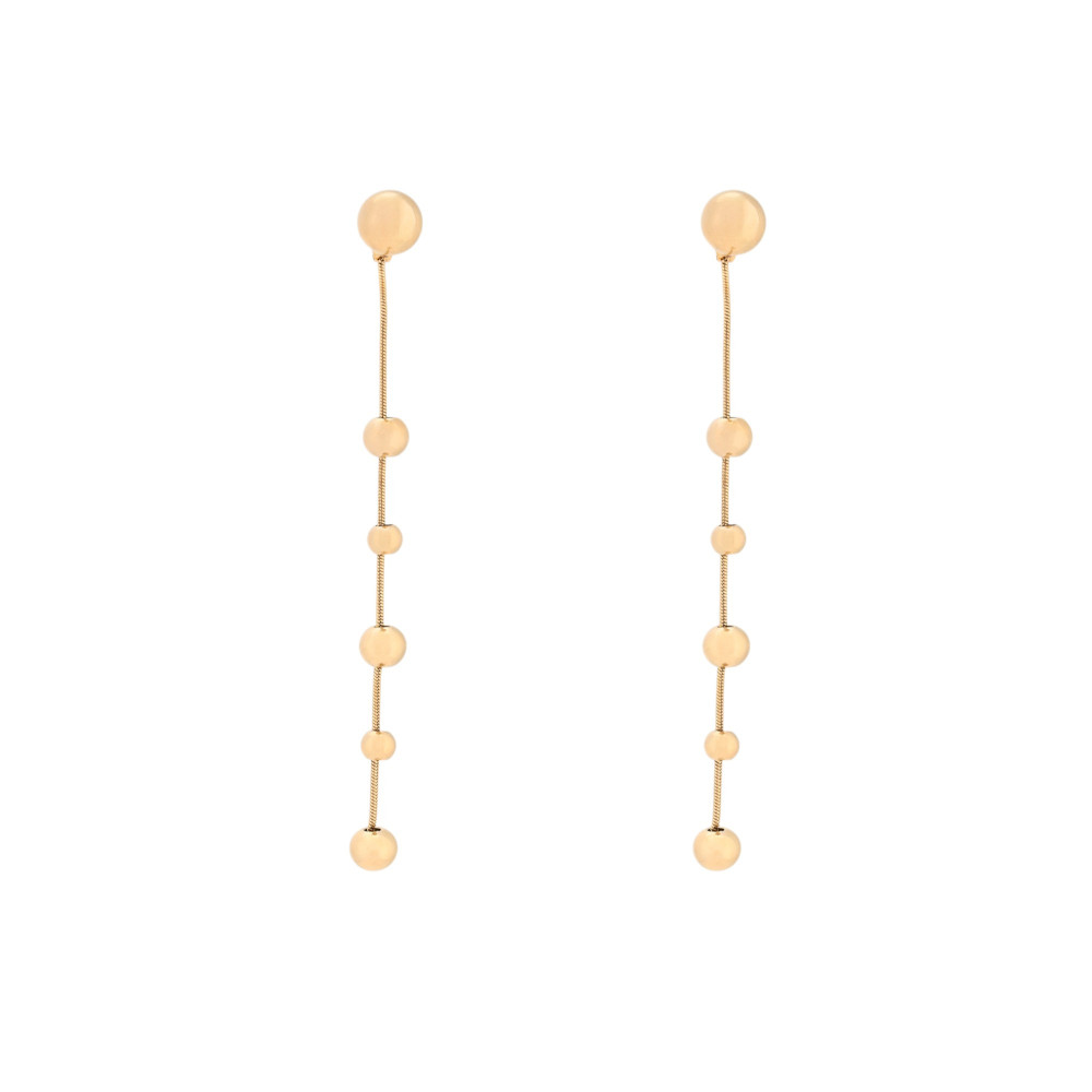 Pendientes de acero largo bolas GB