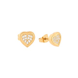 Petites boucles d'oreilles en acier avec cœur