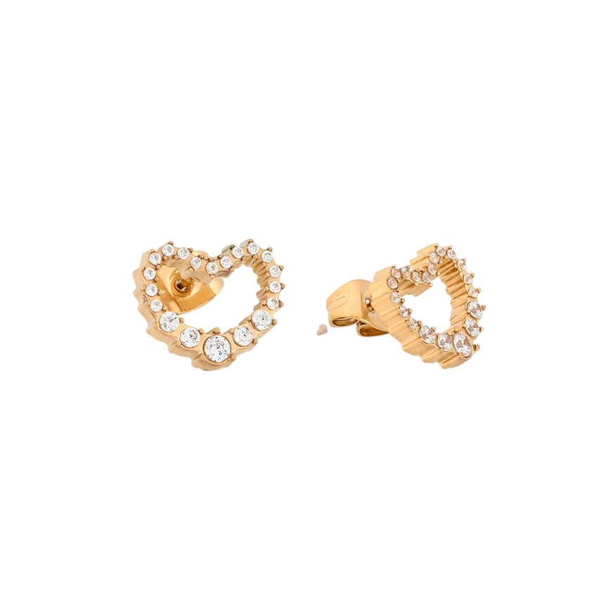 Steel earrings with small heart