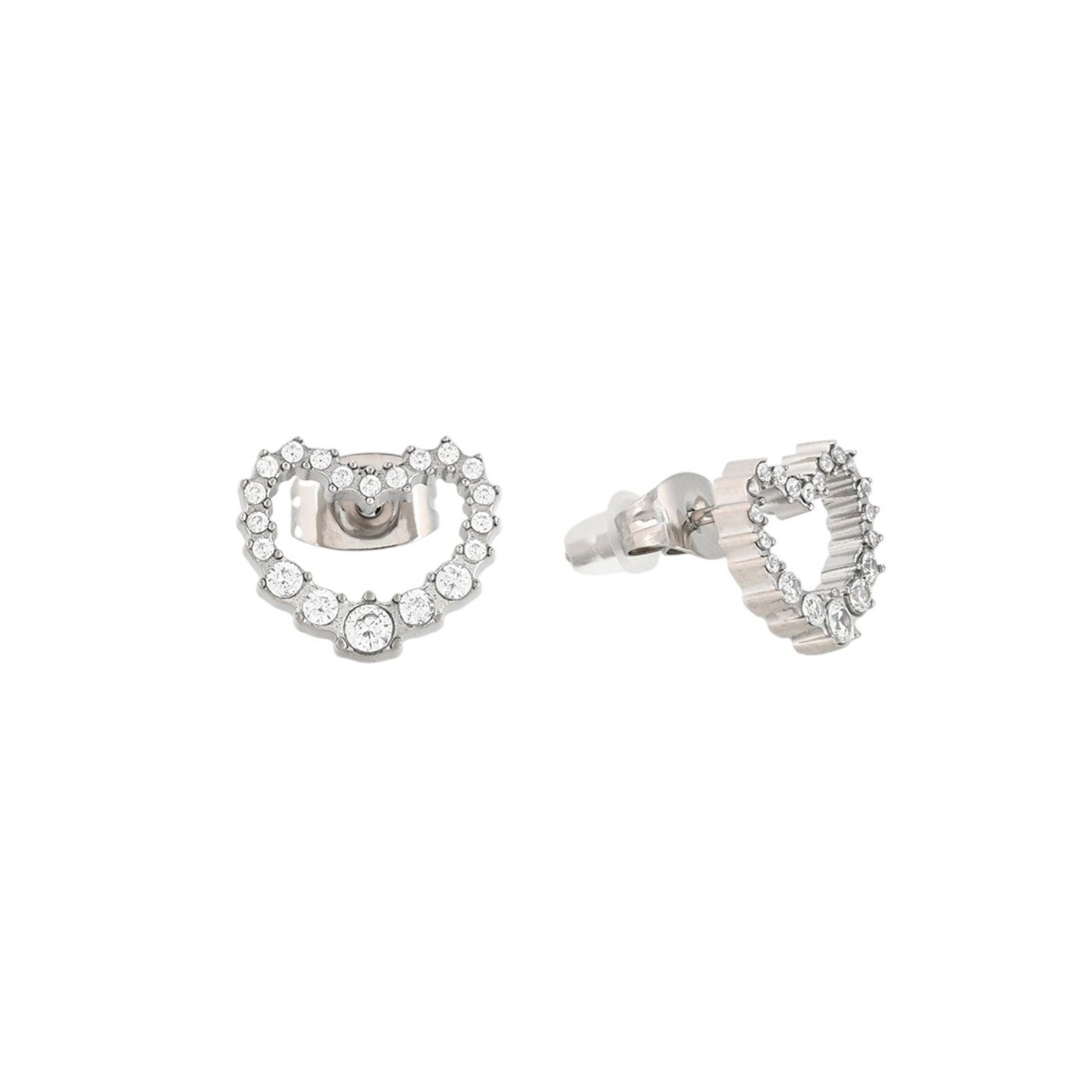 Boucles d\'oreilles en acier avec petit cœur