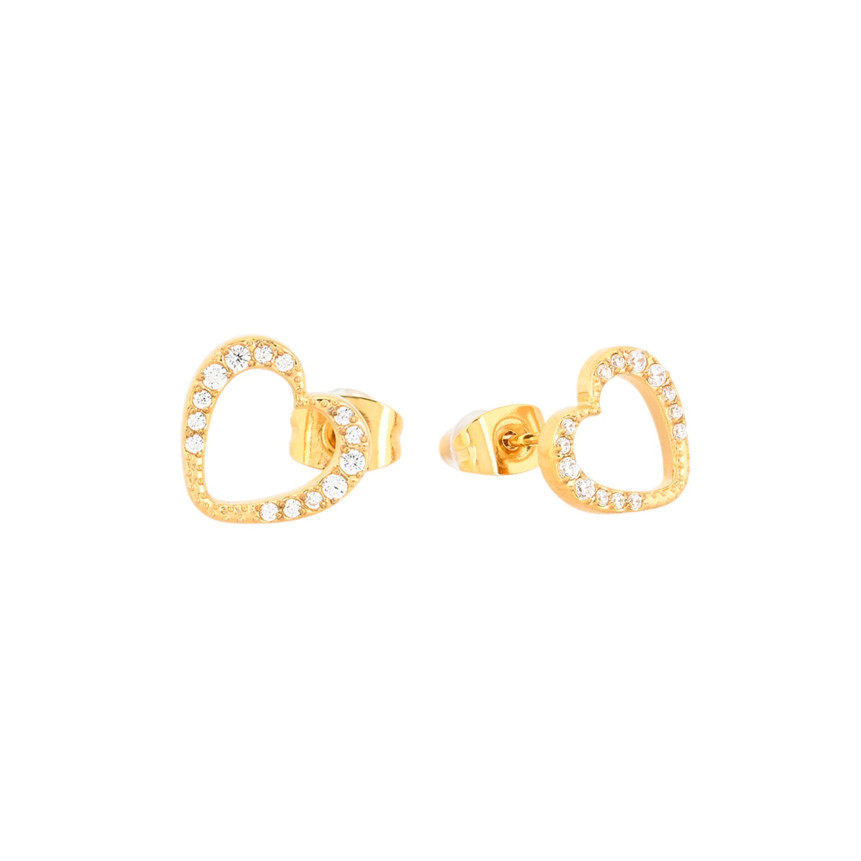 Boucle d\'oreille en acier inoxydable avec cœur ouvert
