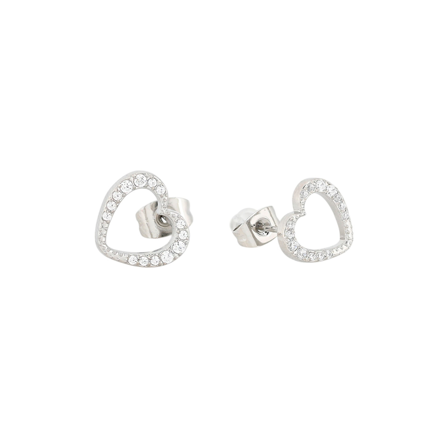 Boucle d\'oreille en acier inoxydable avec cœur ouvert