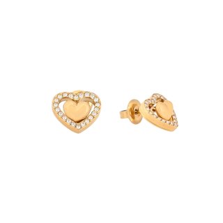Boucles d'oreille acier coeur brillant GB