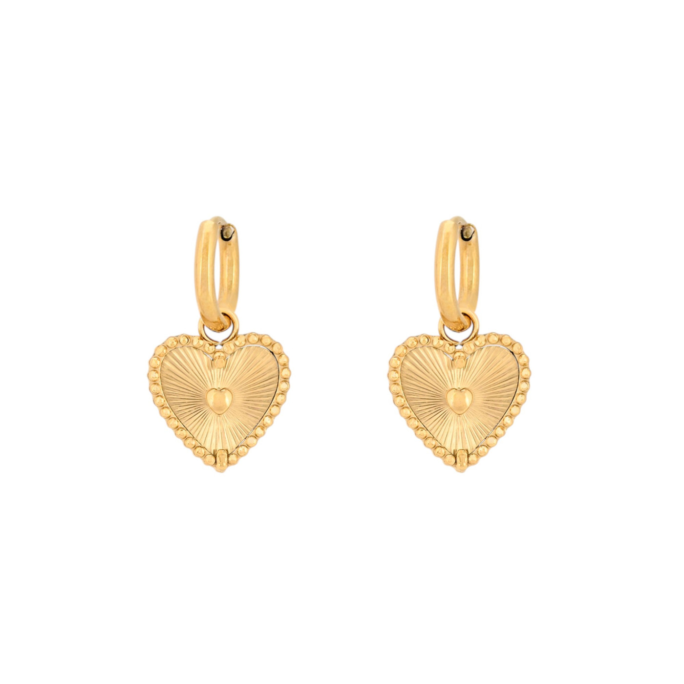 Pendientes en acero corazón textura GB