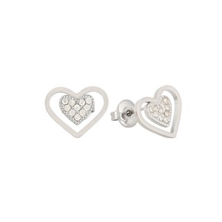 Steel earrings with open heart GB