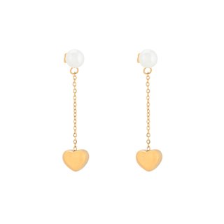 Pendientes de acero con colgante de corazón