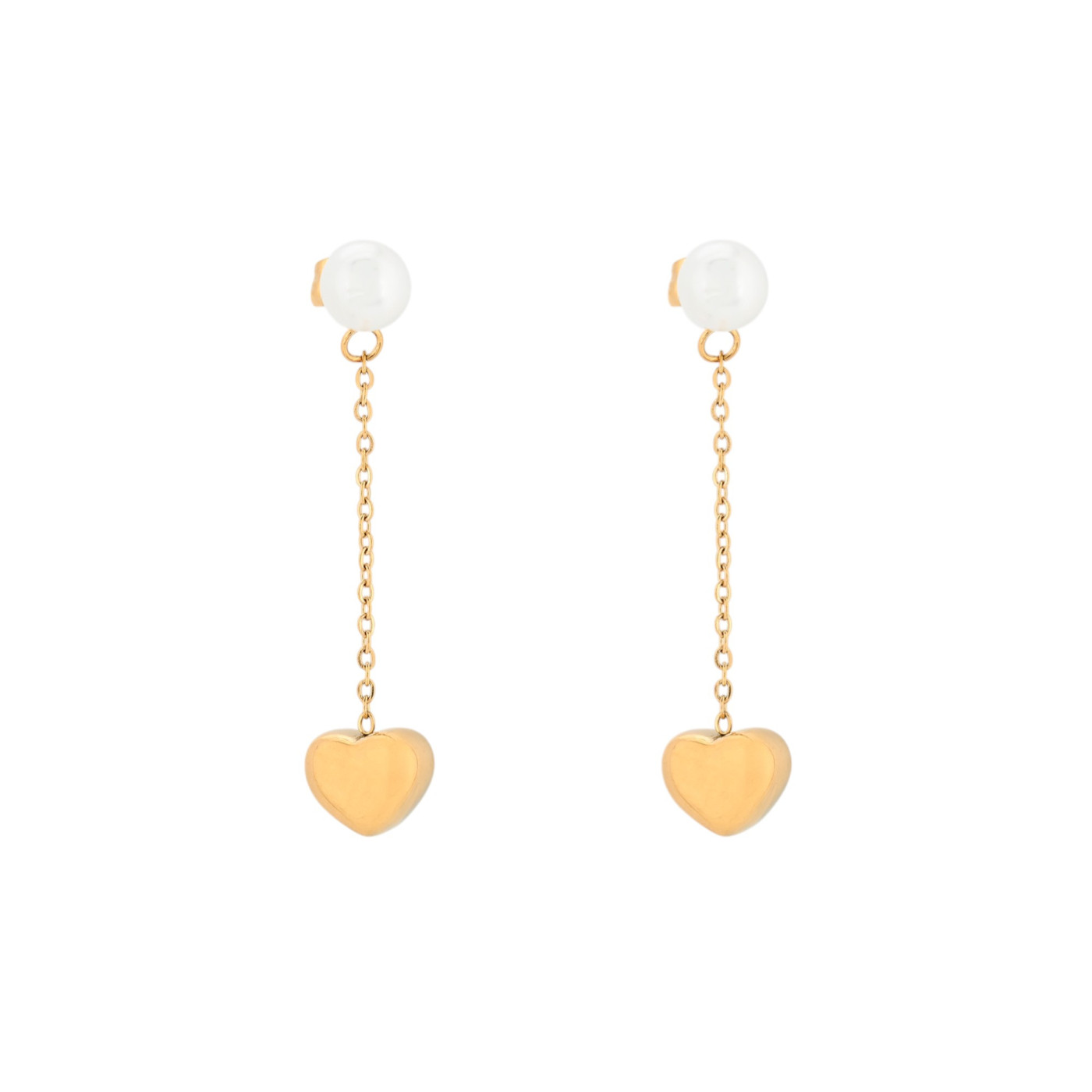 Boucles d\'oreilles en acier avec pendentif cœur