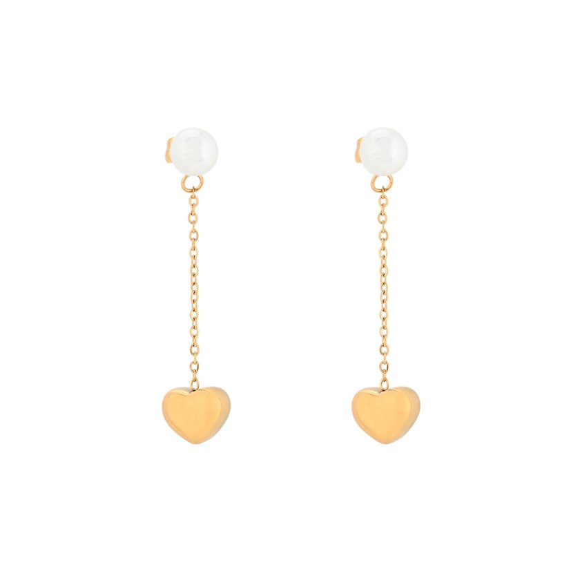 Boucles d'oreilles en acier avec pendentif cœur
