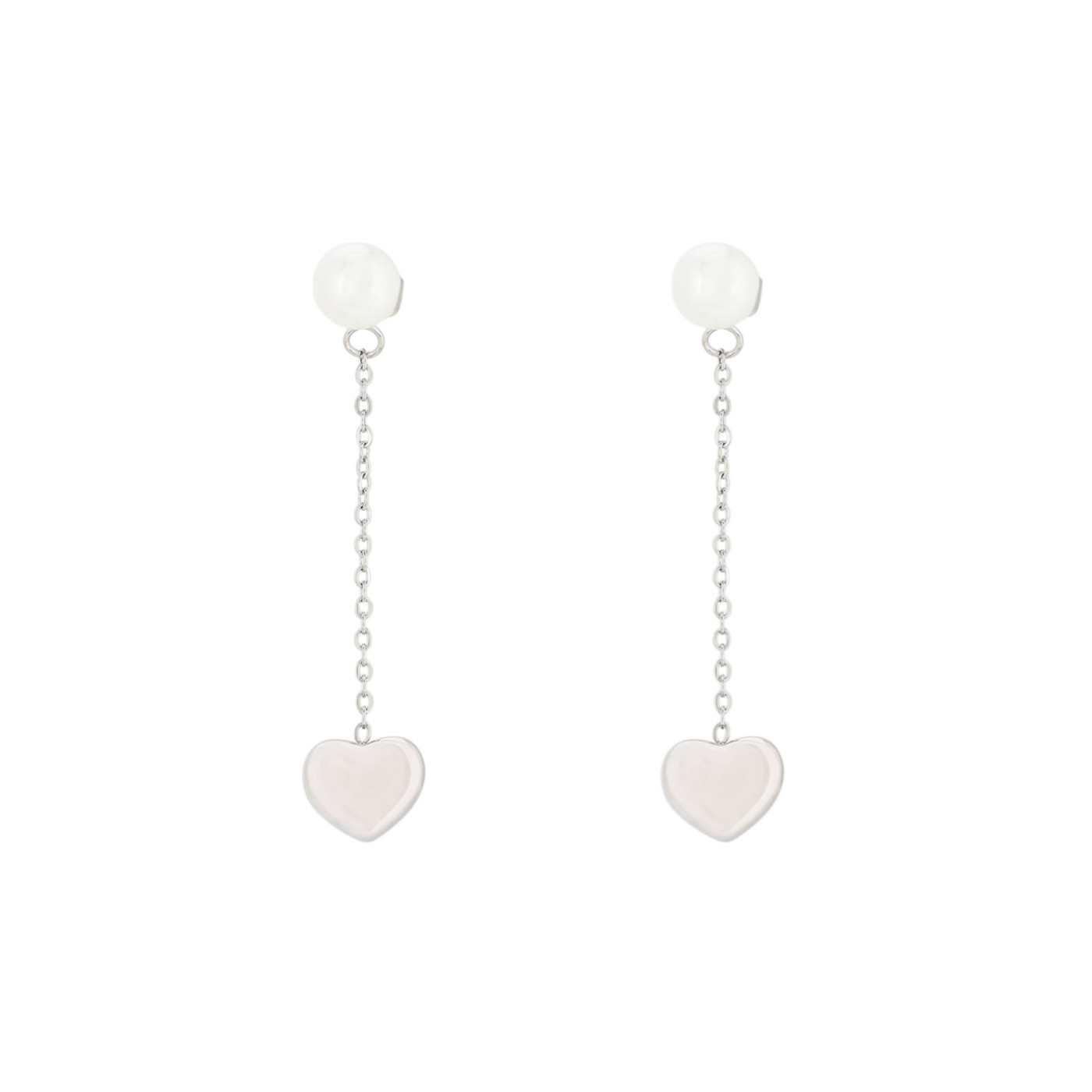 Pendientes de acero con colgante de corazón