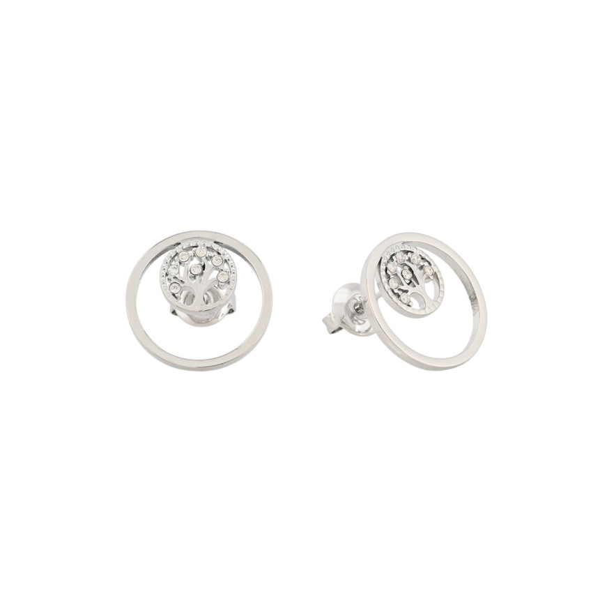 Steel earrings tree of life GB