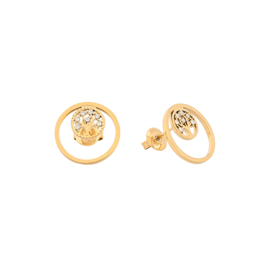 Boucles d\'oreilles acier arbre de la vie GB