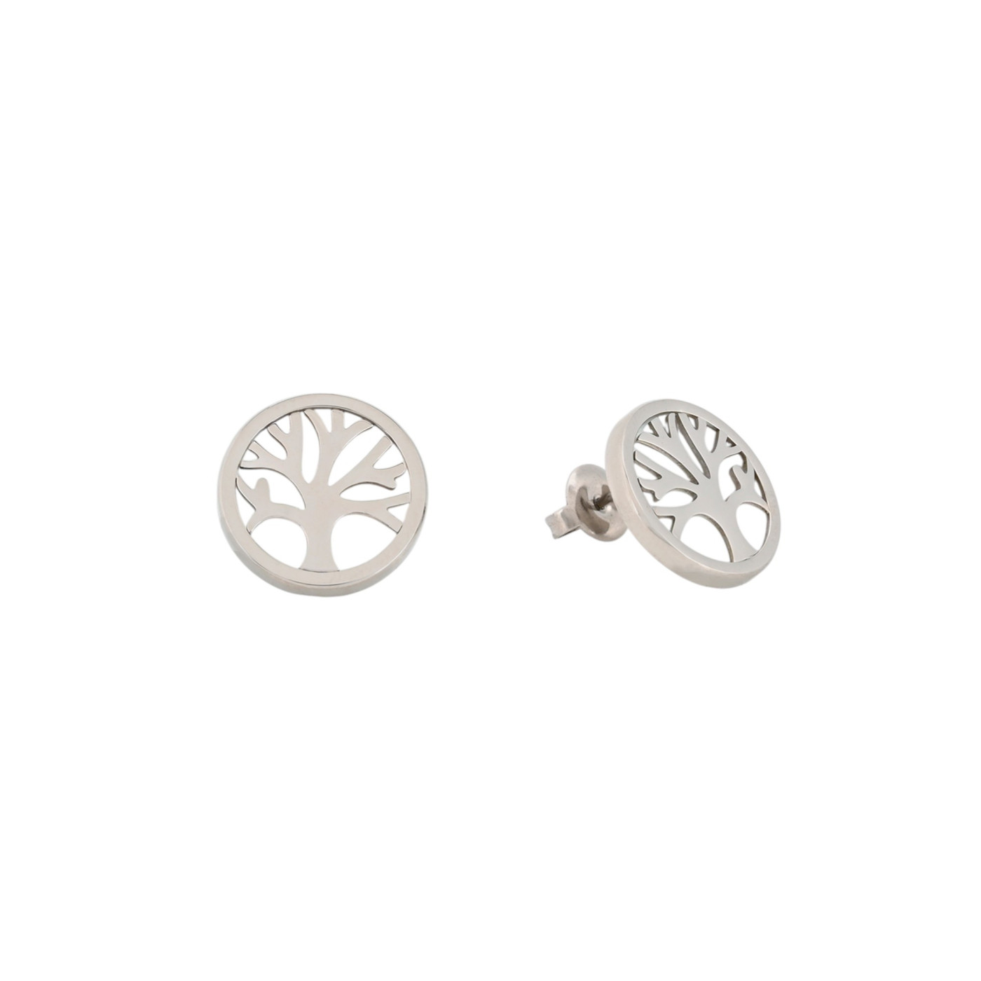 Boucles d\'oreilles en acier arbre de la vie GB