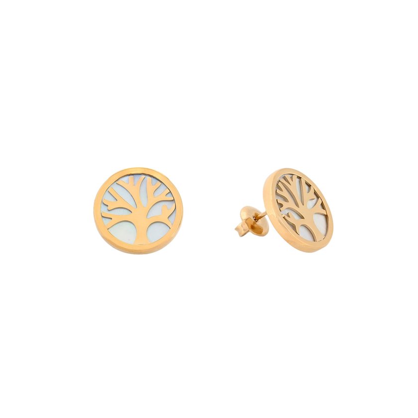 Boucles d'oreilles en acier arbre de la vie GB