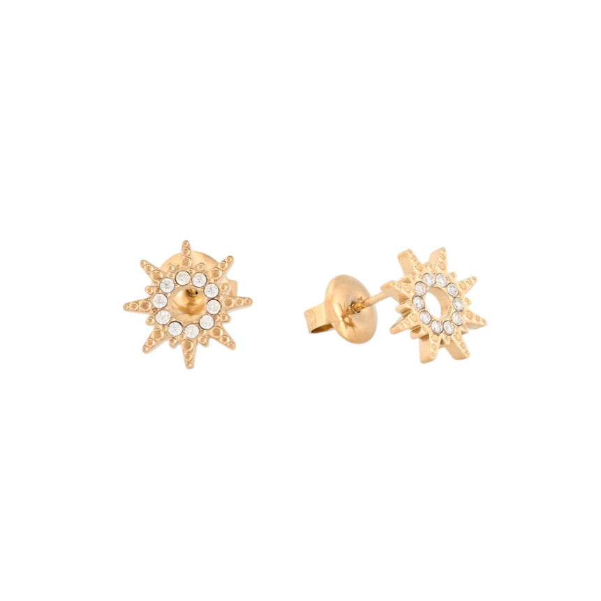 Boucles d\'oreilles en acier soleil GB