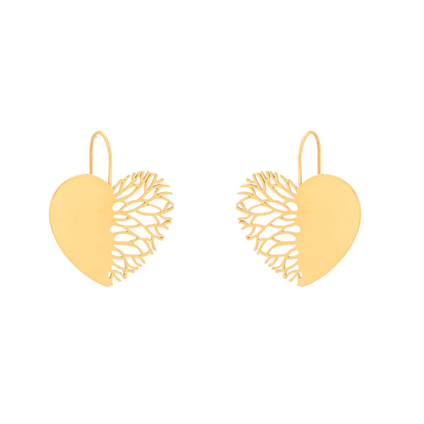 Steel heart texture earrings GB