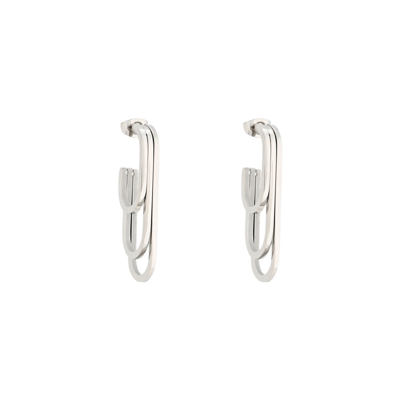 Triple steel earrings GB