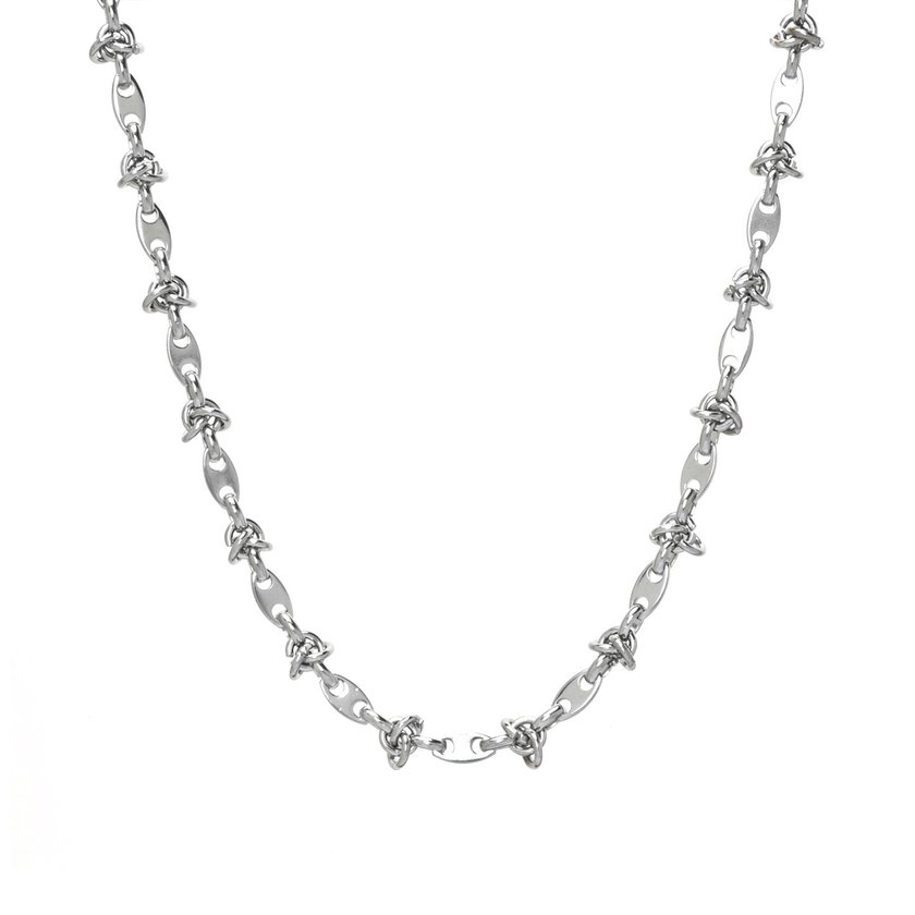 Steel necklace links with knot GB