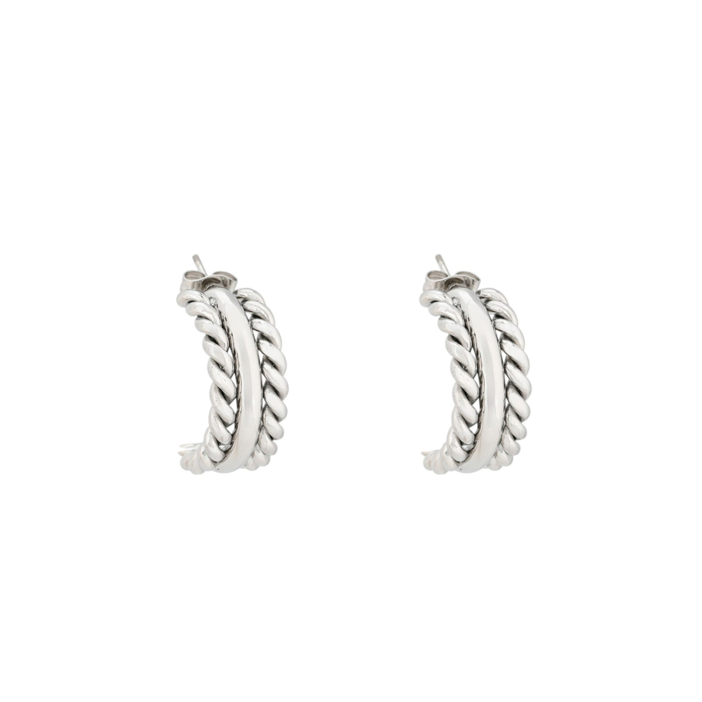 Boucles d\'oreilles à anneaux torsadés GB
