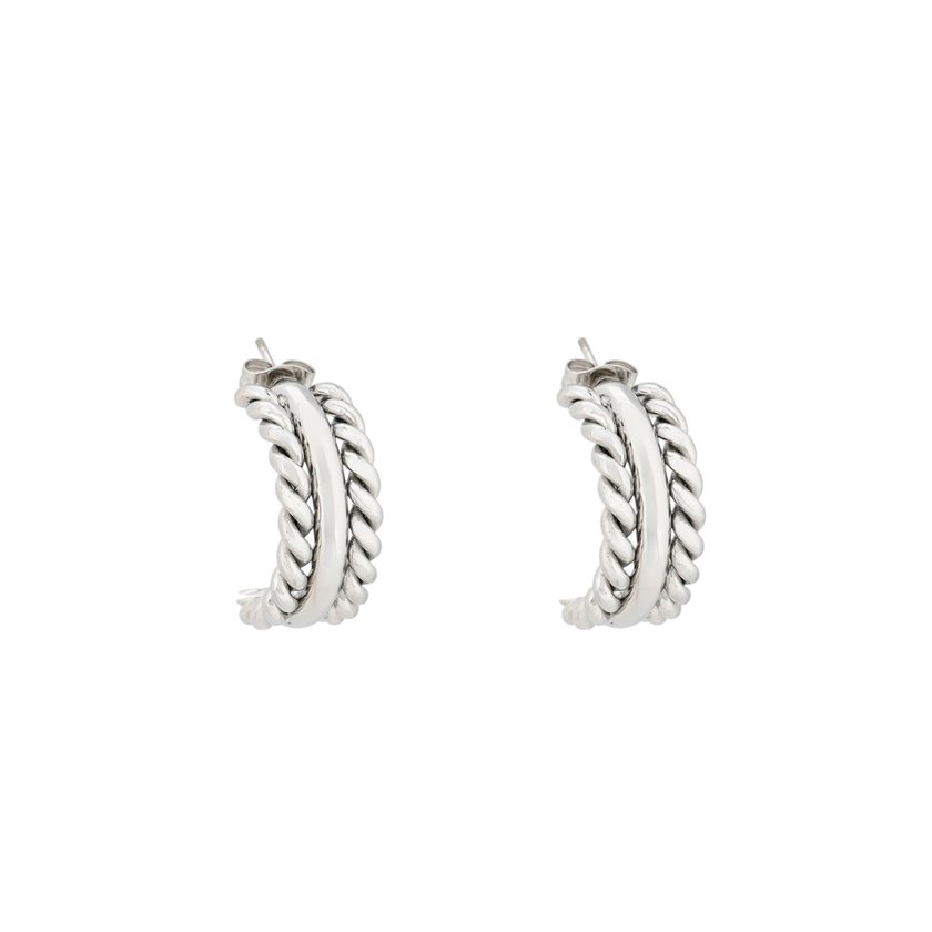 Pendientes de aro trenzados GB