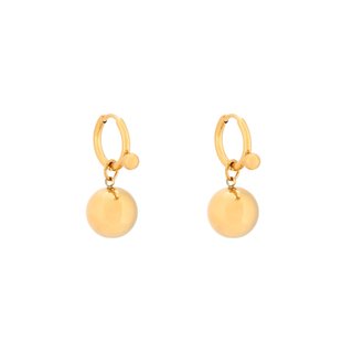 Boucles d'oreilles en acier pendentif sphère GB