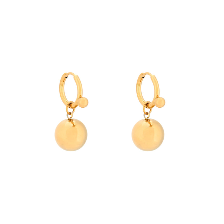 Boucles d\'oreilles en acier pendentif sphère GB