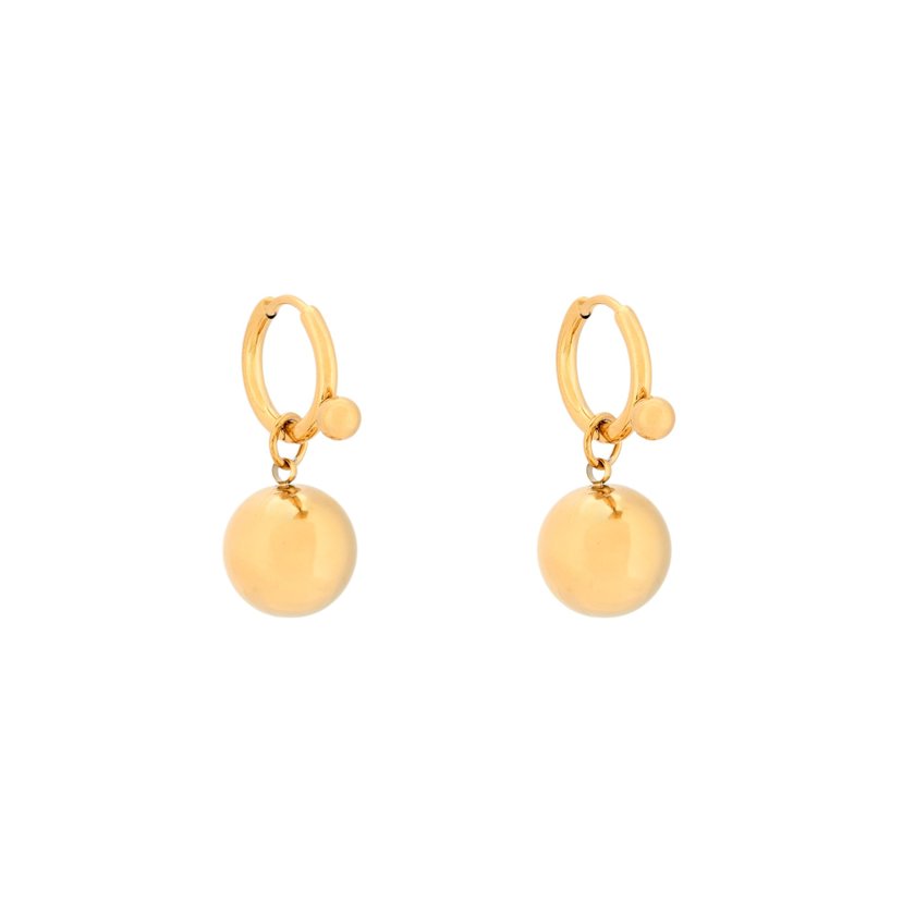 Boucles d'oreilles en acier pendentif sphère GB