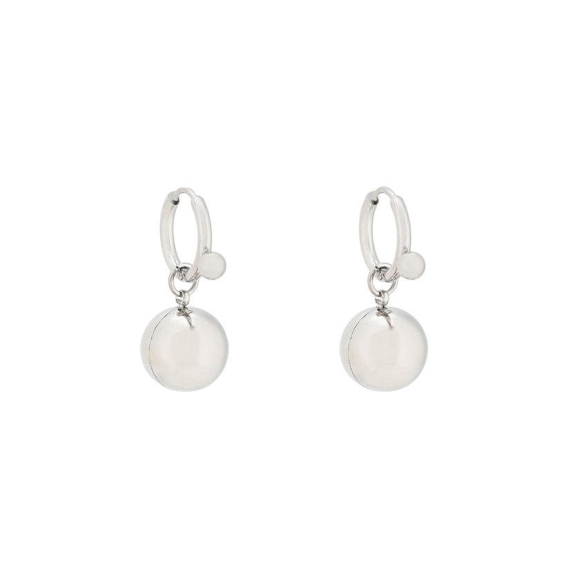 Boucles d'oreilles en acier pendentif sphère GB