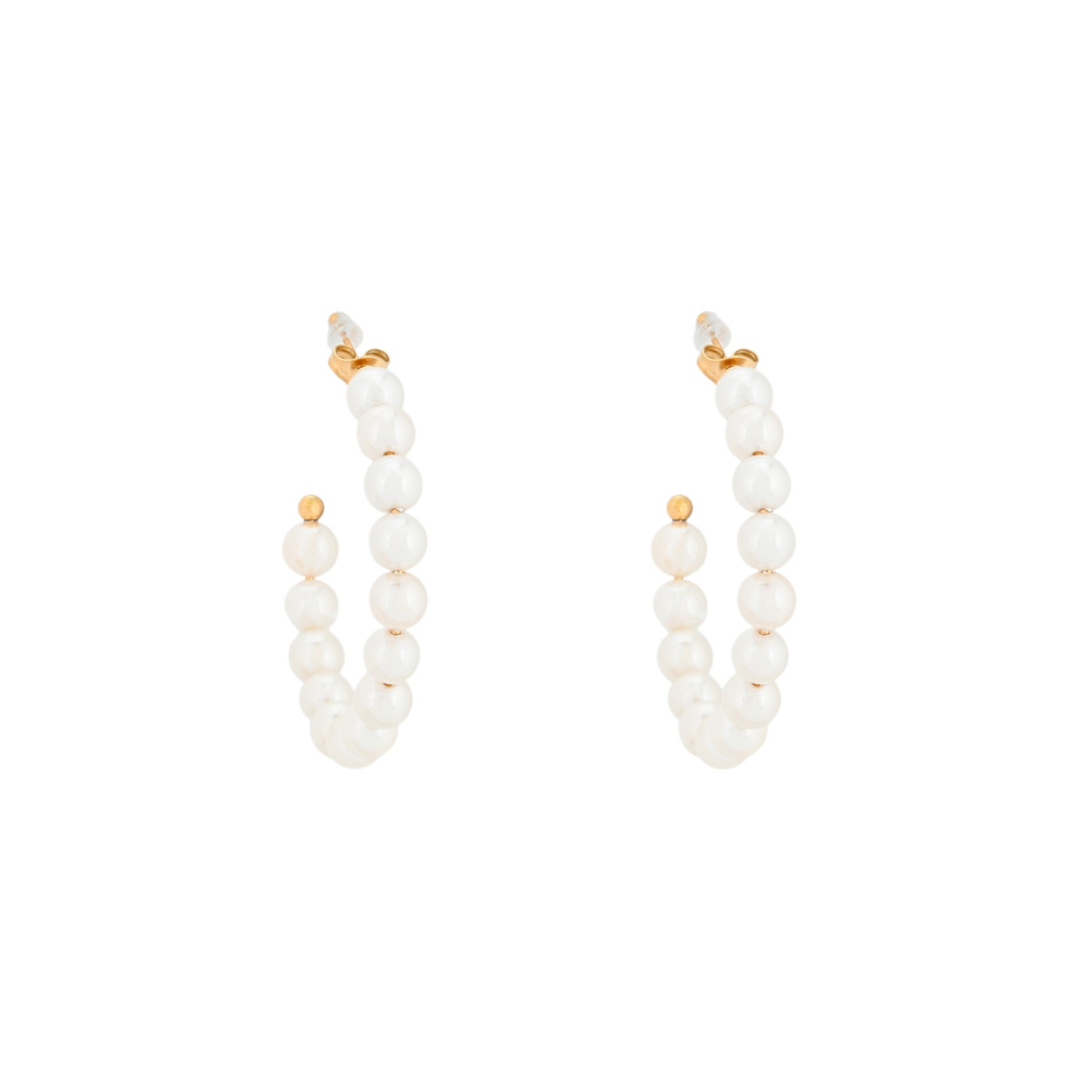 Aros en acero con perlas GB