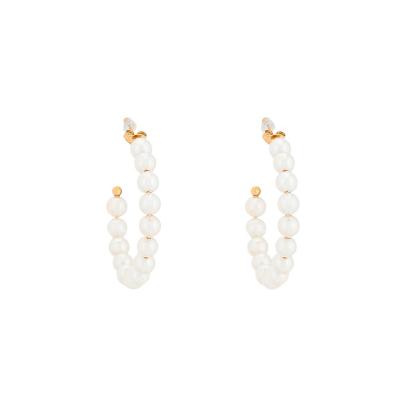 Aros en acero con perlas GB