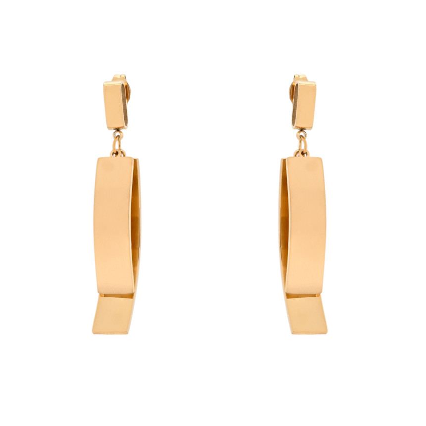 Boucles d\'oreilles acier suspendu géométrique GB