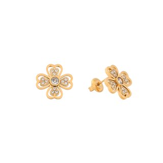 Steel earrings clover open GB
