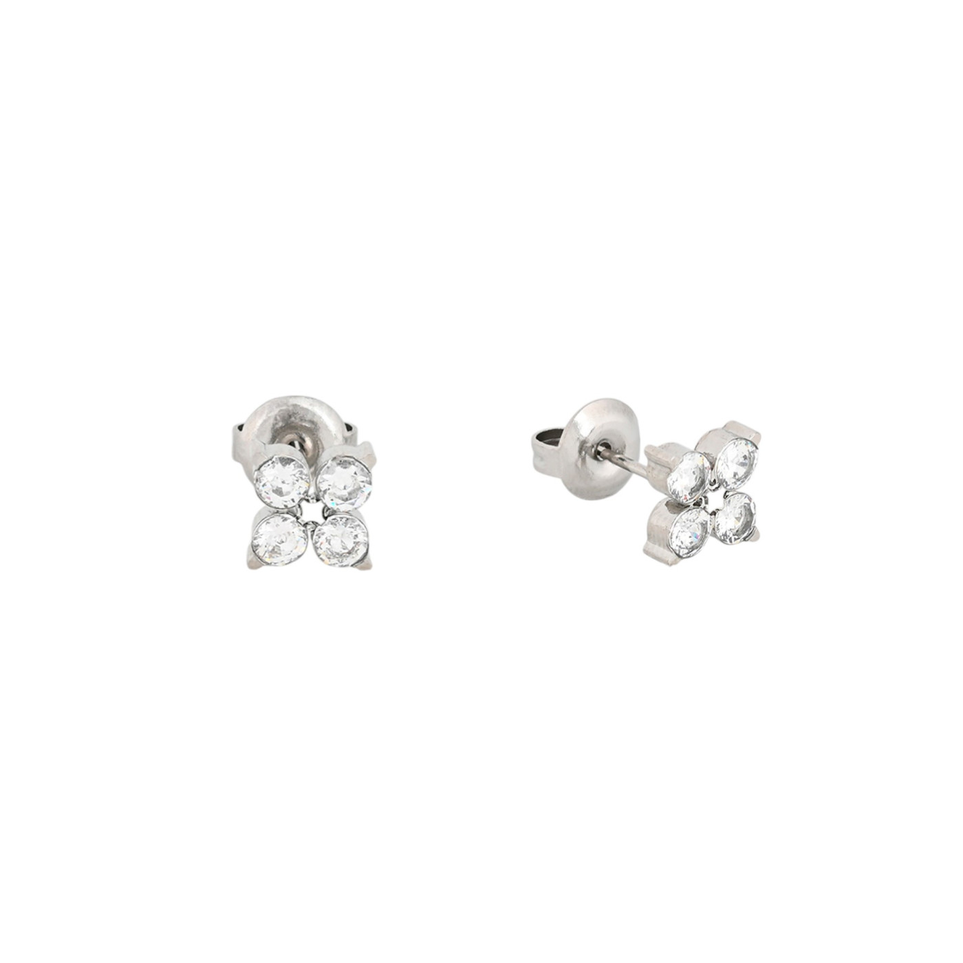 Boucles d\'oreilles en acier trèfle petit GB