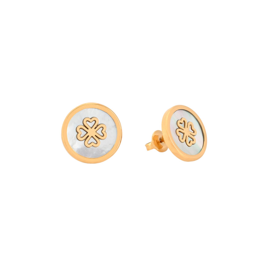 Boucles d\'oreilles en acier trèfle GB