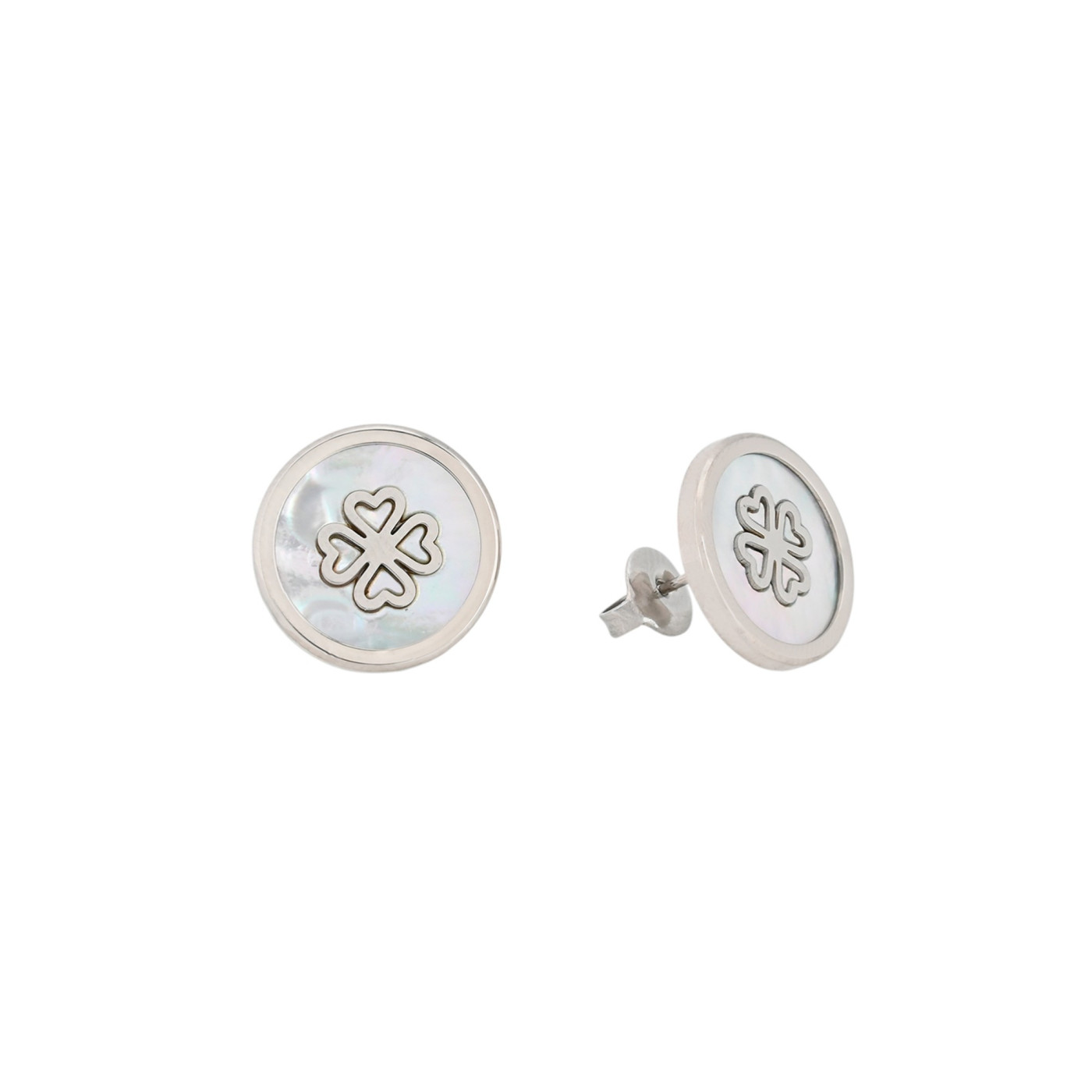 Boucles d\'oreilles en acier trèfle GB