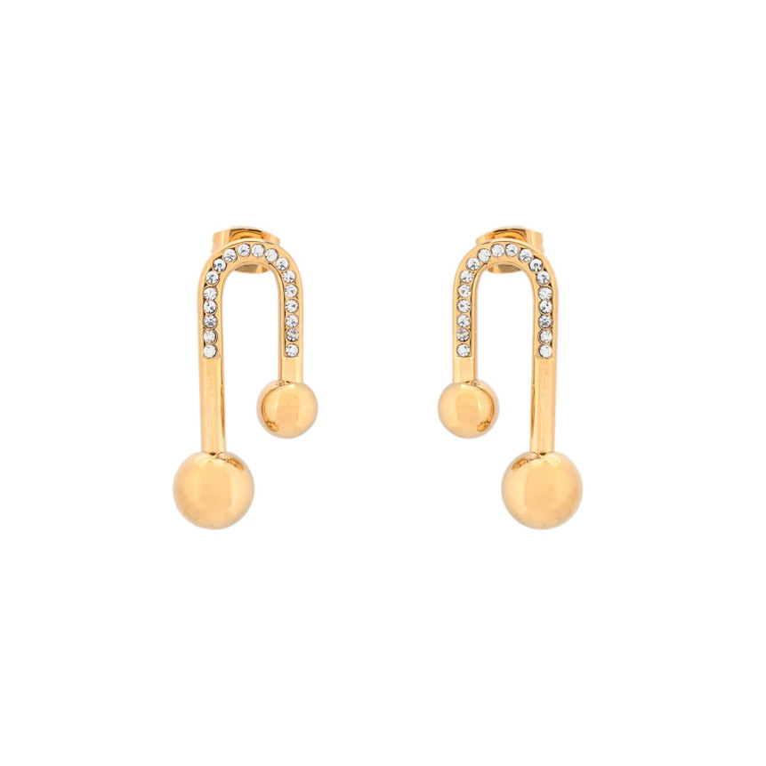 Geometric-shaped steel earrings
