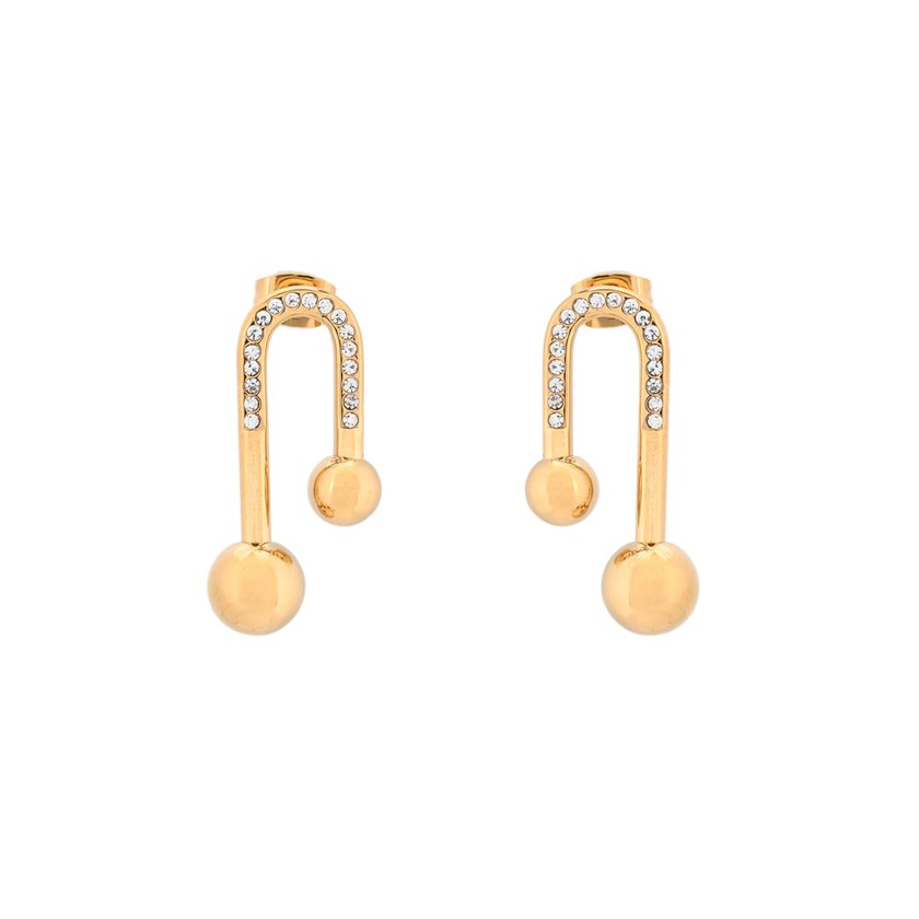 Geometric-shaped steel earrings
