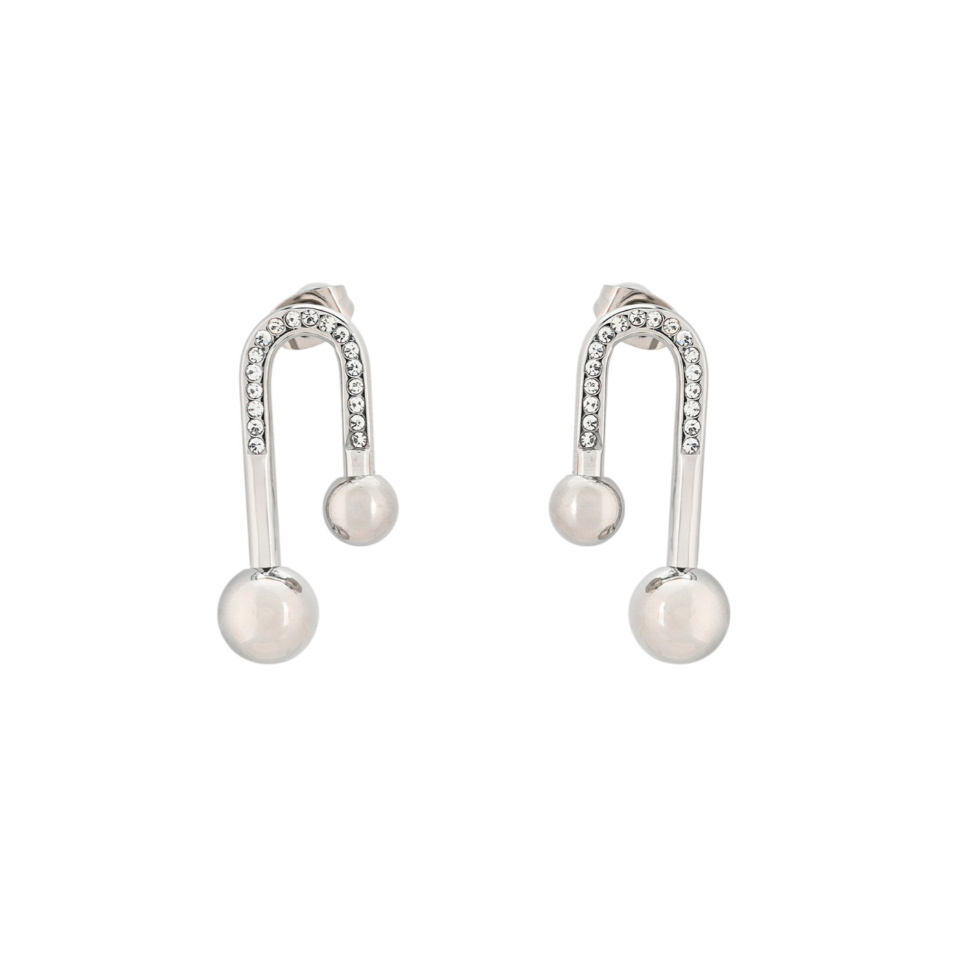 Boucles d\'oreilles en acier en forme géométrique