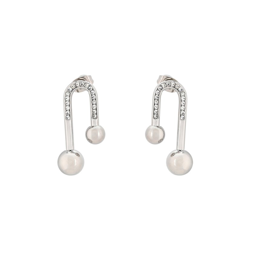Geometric-shaped steel earrings