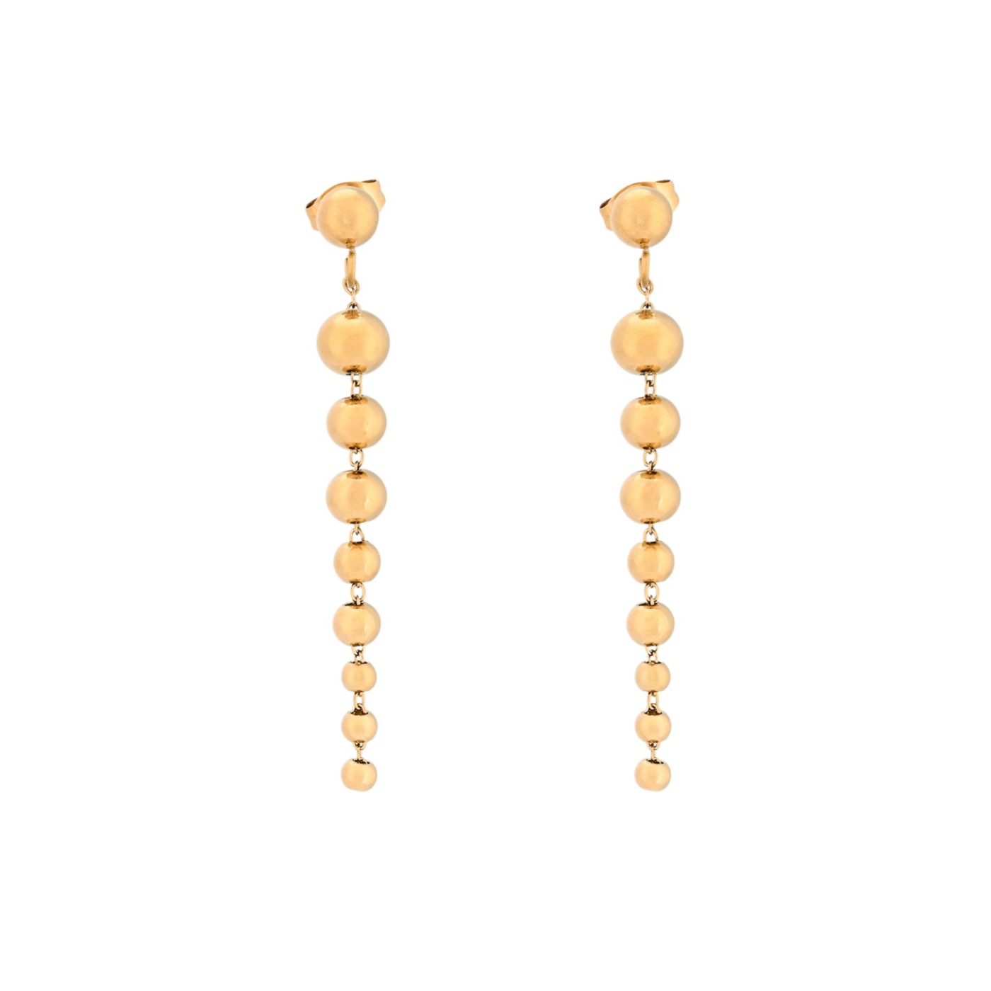 Boucles d\'oreilles en acier long boules GB