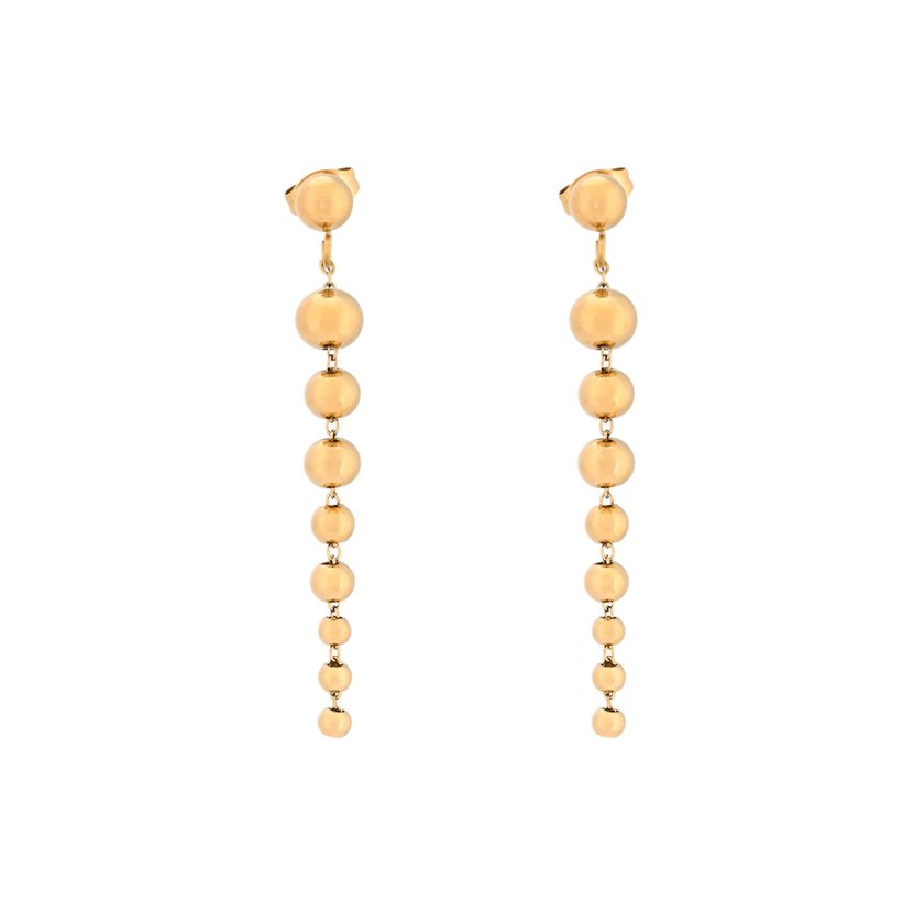 Pendientes en acero largo bolas GB