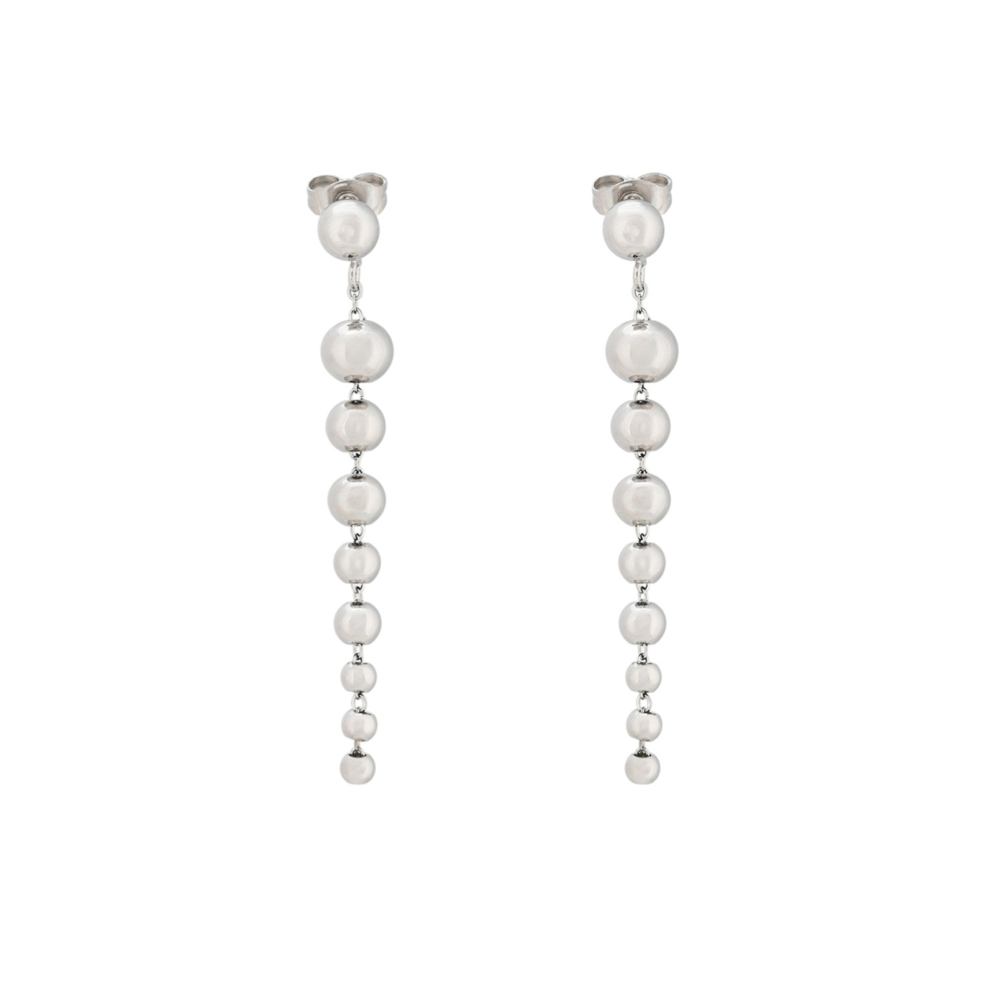 Boucles d\'oreilles en acier long boules GB