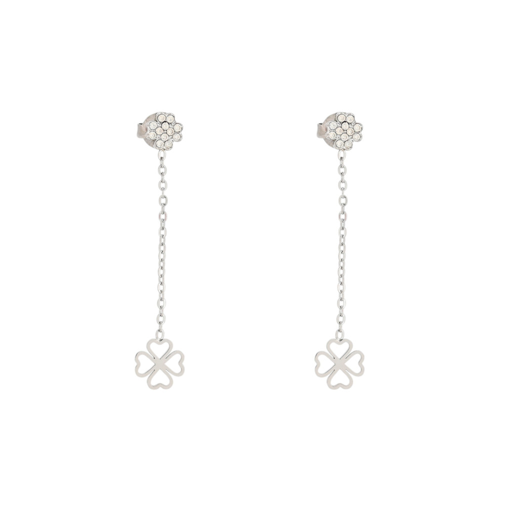 Boucles d\'oreilles en acier suspendu avec trèfles GB