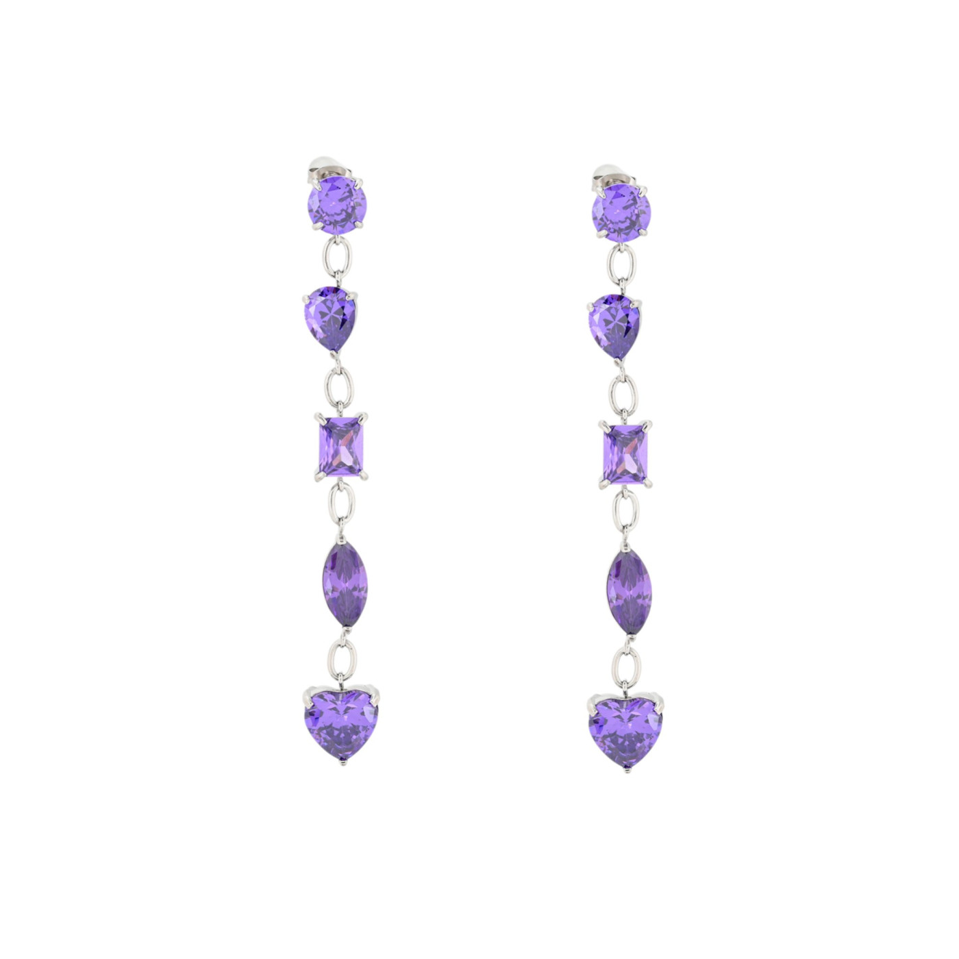 Boucles d'oreilles Prestige longues en lilas