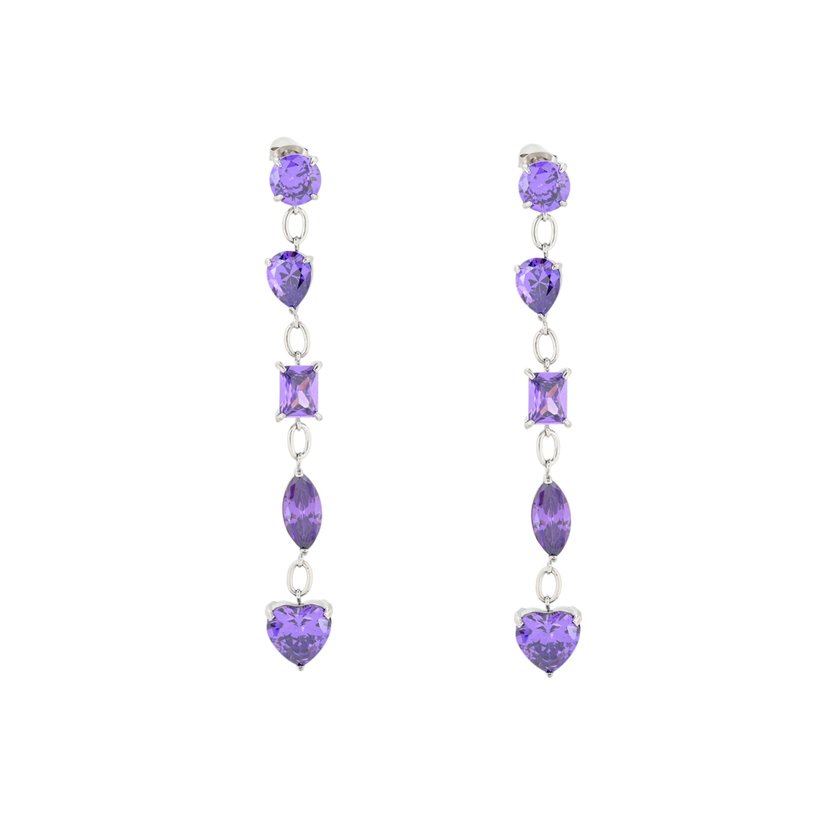 Boucles d'oreilles Delicate longues en lilas