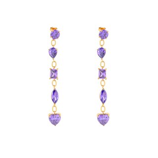 Boucles d'oreilles Delicate longues en lilas