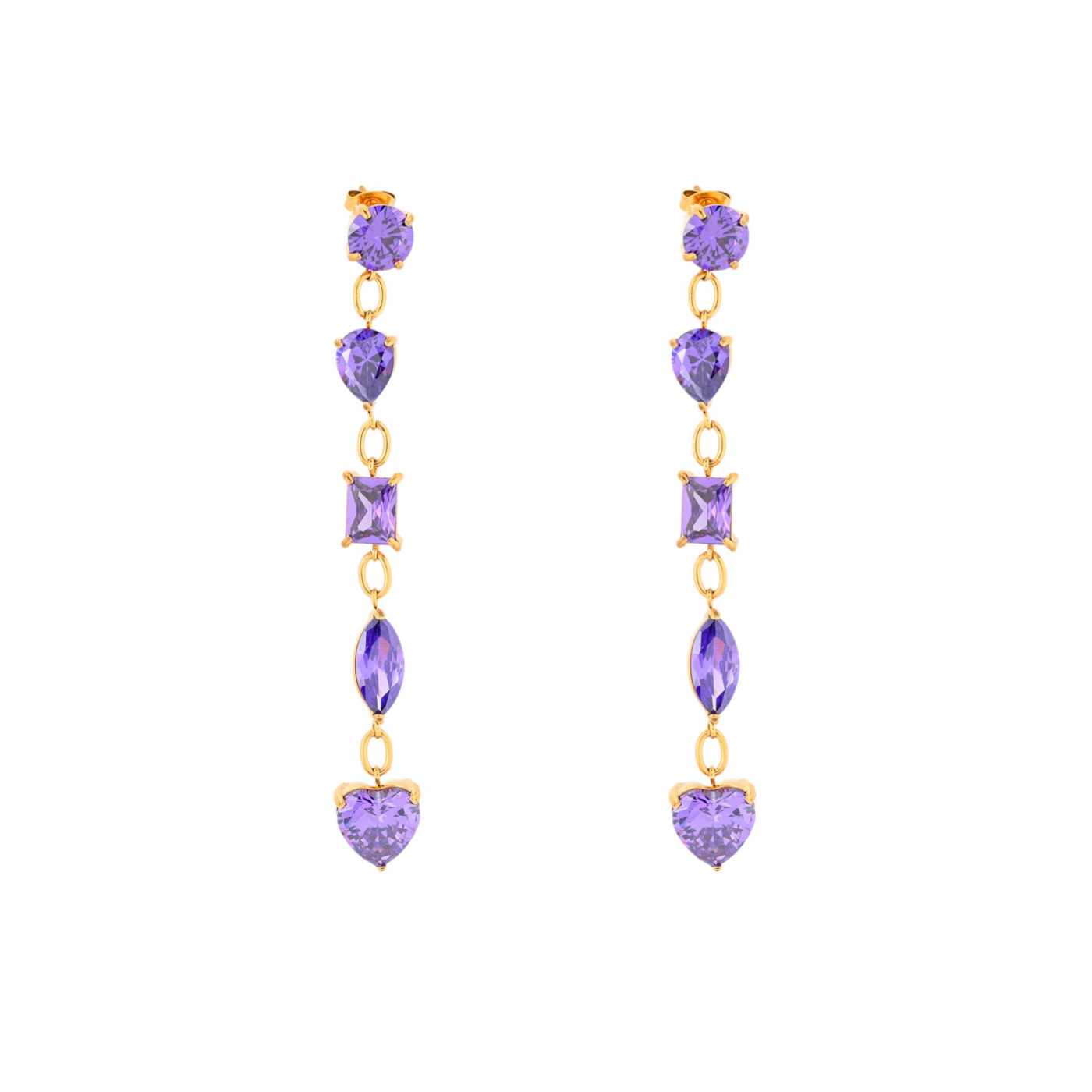 Boucles d'oreilles Prestige longues en lilas