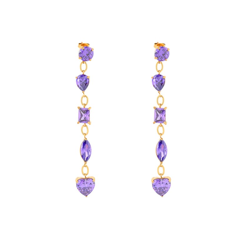 Boucles d'oreilles Delicate longues en lilas