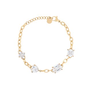 Bracciale in acciaio spesso con diamanti GB