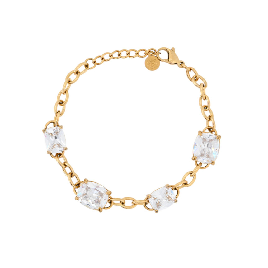Bracciale rettangolare in acciaio lucido GB